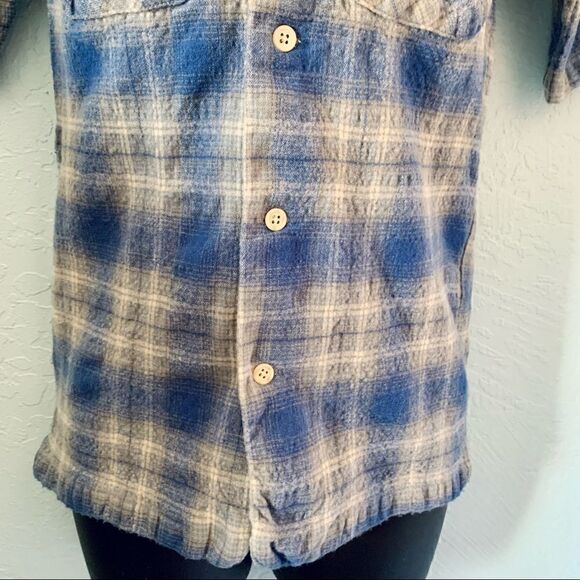 Pendleton Blue & Gray Wool Plaid Short Sleeve Board Shirt Size XS - Picture 6 of 10